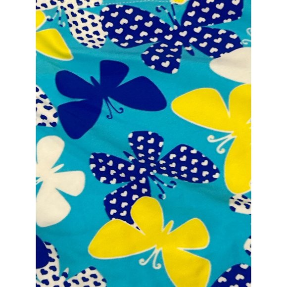 OP 1 Piece Swim Suit Girls Size L (10/12) Butterflies Blue - Picture 2 of 6